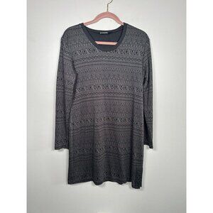 KAVU Sweater Dress Gretta Knit Fair Isle Long Sleeve Tribal Geometric Size Large
